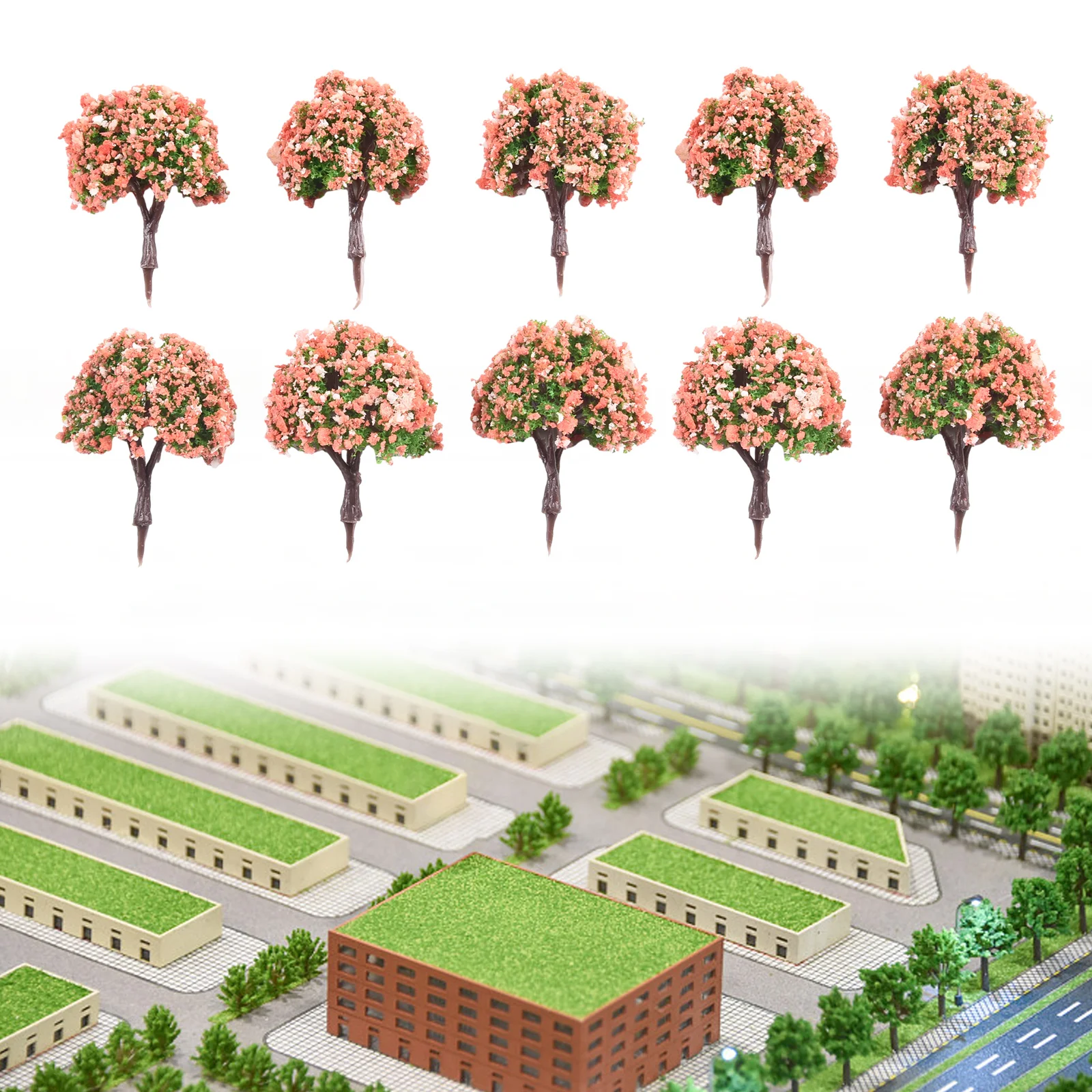 Lovely Colorful Model Trees Architecture Train Railway Wargame Diorama Scenery 4CM Accessories Home Garden  Lovely