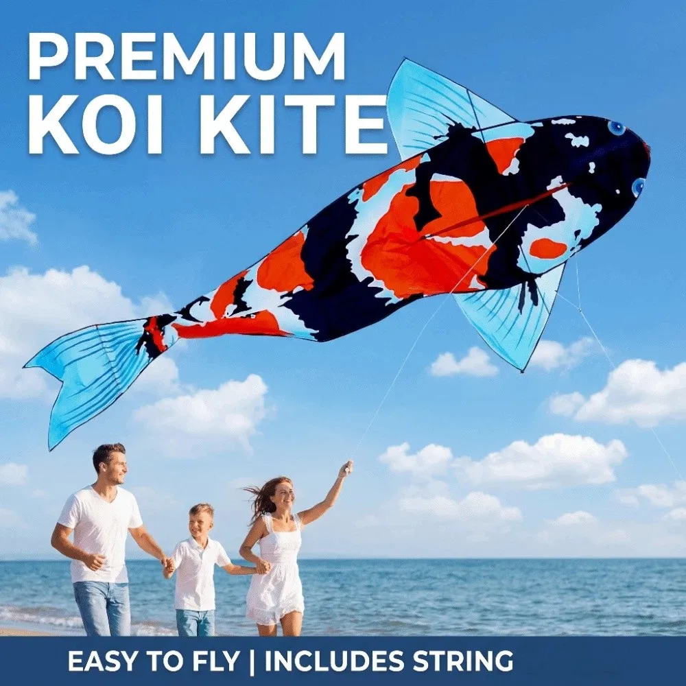 Nieuwe Gemakkelijk Te Vliegen Grote Vis Vlieger 3m Goede Vliegende Dieren Koi Vlieger Ripstop 100 Meter Vlieger Lijn Kinderen Vlieger Kid & Volwassen