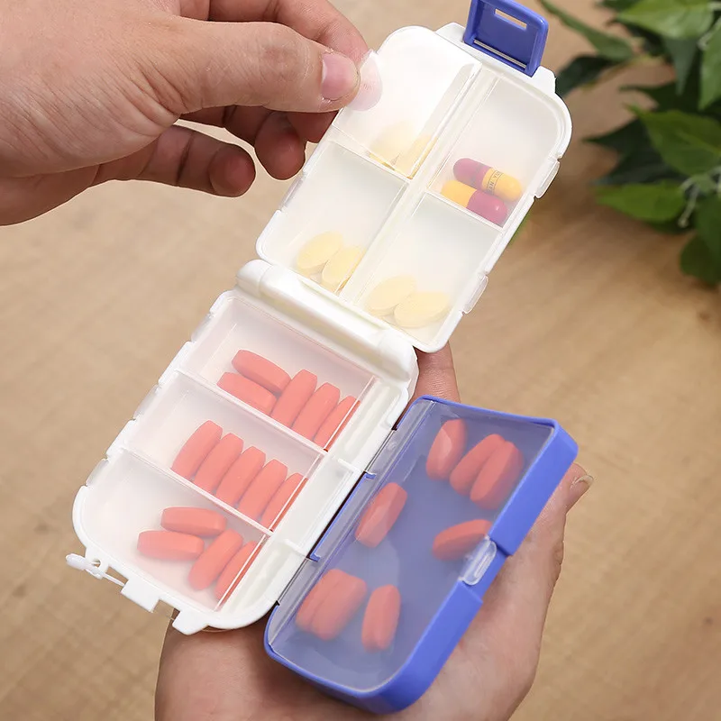 

Портативный органайзер для таблеток, контейнер для хранения, компактная дорожная аптечка, прочный прозрачный пластиковый дизайн ABEYINUOR