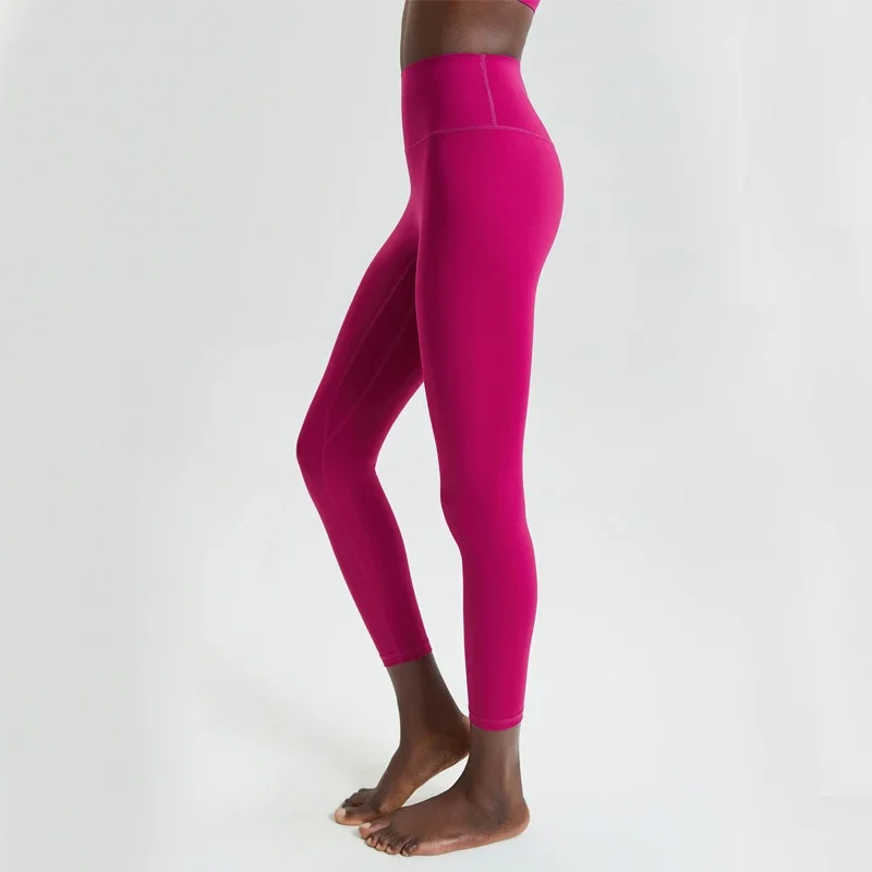 Pantalones de Yoga suaves de Color sólido para mujer, mallas deportivas antideslizantes de cintura alta para Fitness, mallas transpirables de secado rápido para entrenamiento, ropa de gimnasio