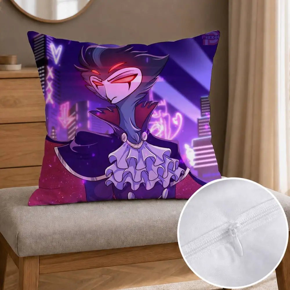 Cartoon Anime H-Helluva Boss Stolas  Double-sided Printed Square Decorative Cushion Cover for Sofa Living Room Home Decor