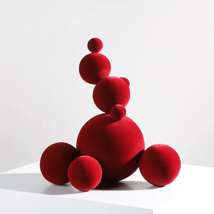 Modern Simple Ball Accumulation Abstract Resin Fusing Ornaments Soft Decoration Living Room Decoration