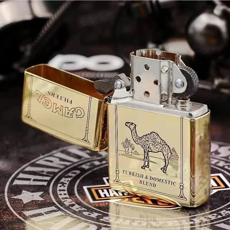 2025 Classic Fuel Lighter Metal Grinding Wheel Kerosene Lighter Men's Smoking Tool Accessories Can Be Customized with Patterns