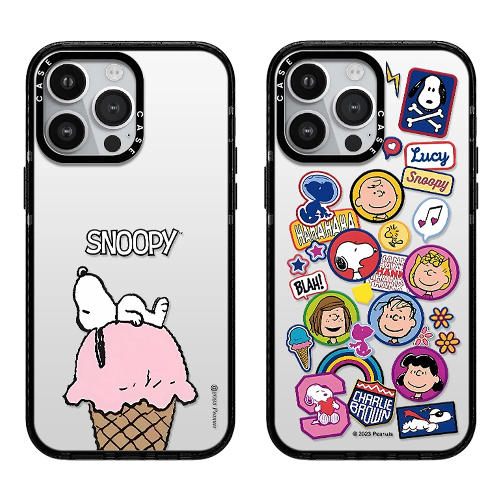 

Cute Snoopy Peanuts Cartoon Acrylic Phone Case With MagSafe For iPhone 16 15 14 13 12 Pro Max Anti-drop Shockproof Back Cover