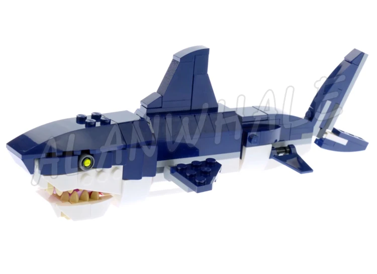 388pcs Creative 3in1 Deep Sea Creatures Dark-blue Shark Crab Squid Angler Fish 31009 Building Blocks toy Compatible With Model