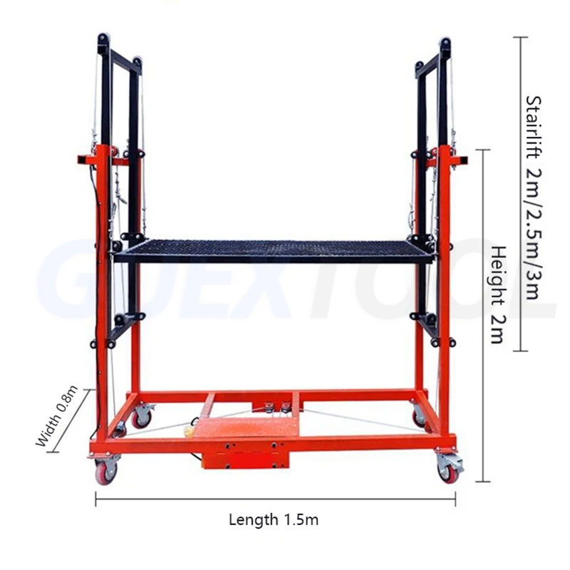 Electric lifting scaffolding 2 M automatic folding mobile remote control indoor construction site decoration shelf new lift pla