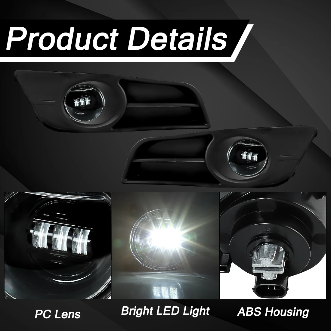 LED Fog Lamp Assembly Kit For Toyota Corolla European Version 2004 2005 2006 Fog Driving Light Kit Daytime Running Light 12V - view 3
