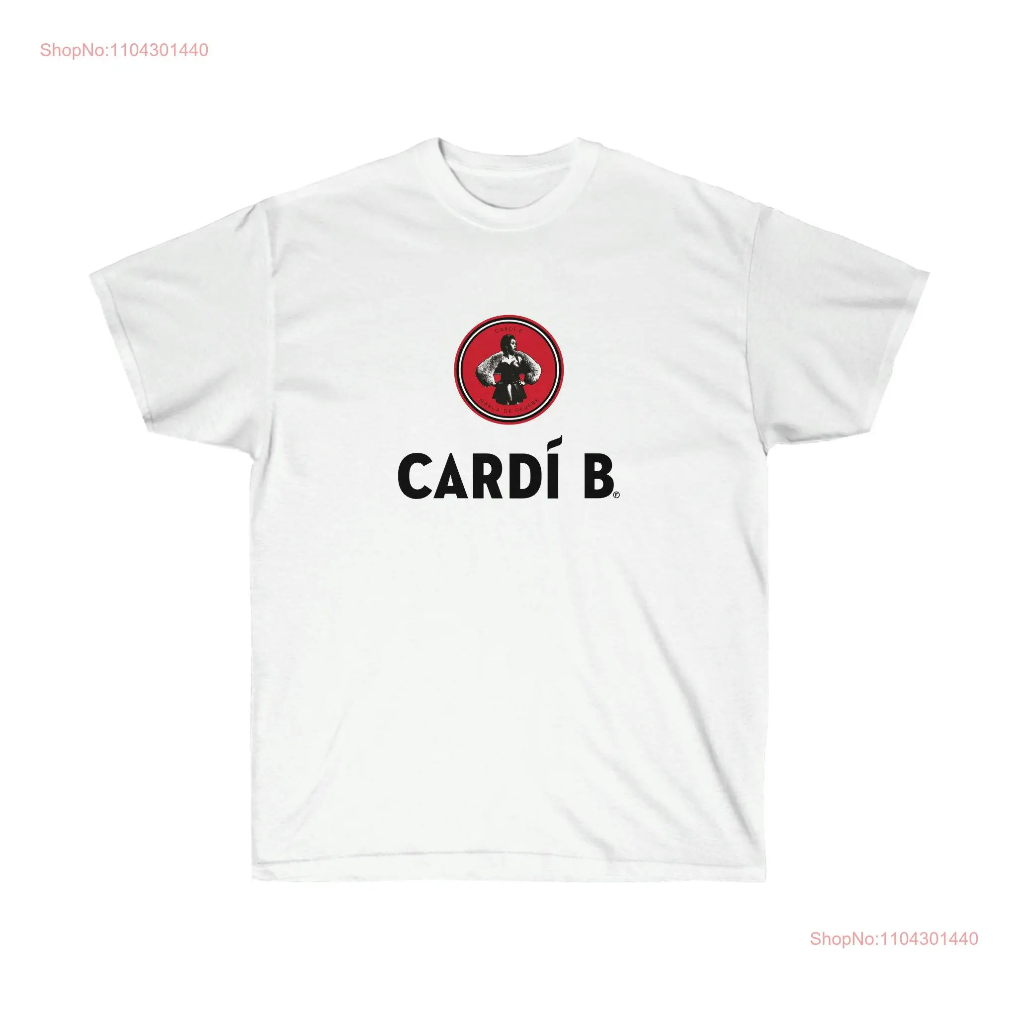 Cardi B Accardi Brand parody T Shirt White Classic Fit Cotton with Sassy Print long or short sleeves