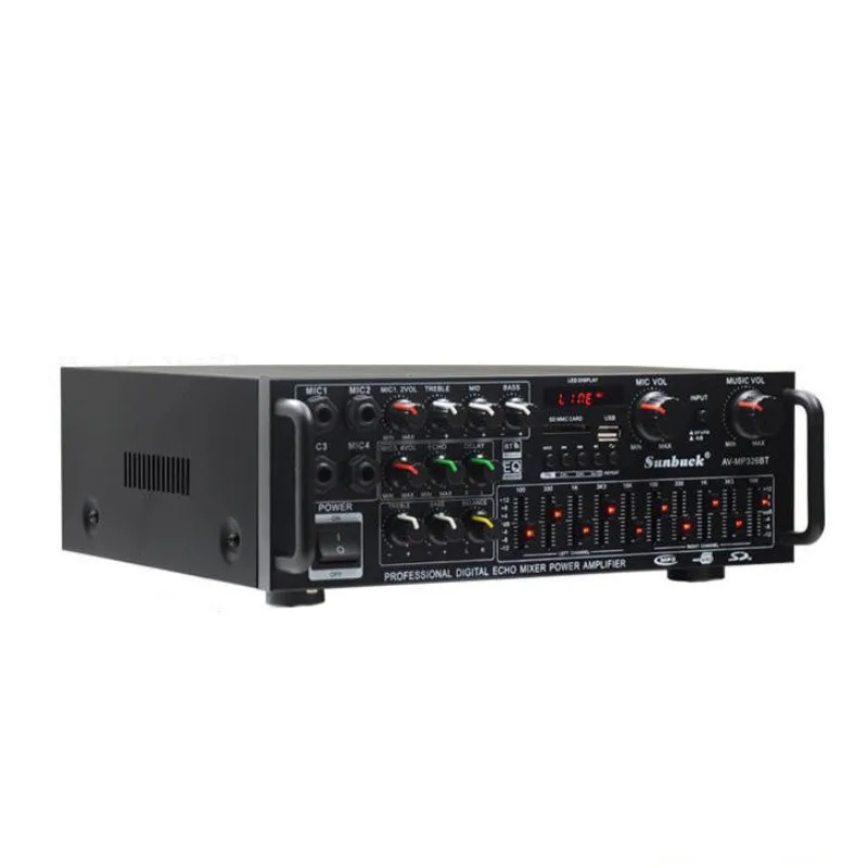 High power household power amplifier Bluetooth 5.4 shock effect Karaoke EQ equalizer tuning 12V square car outdoor