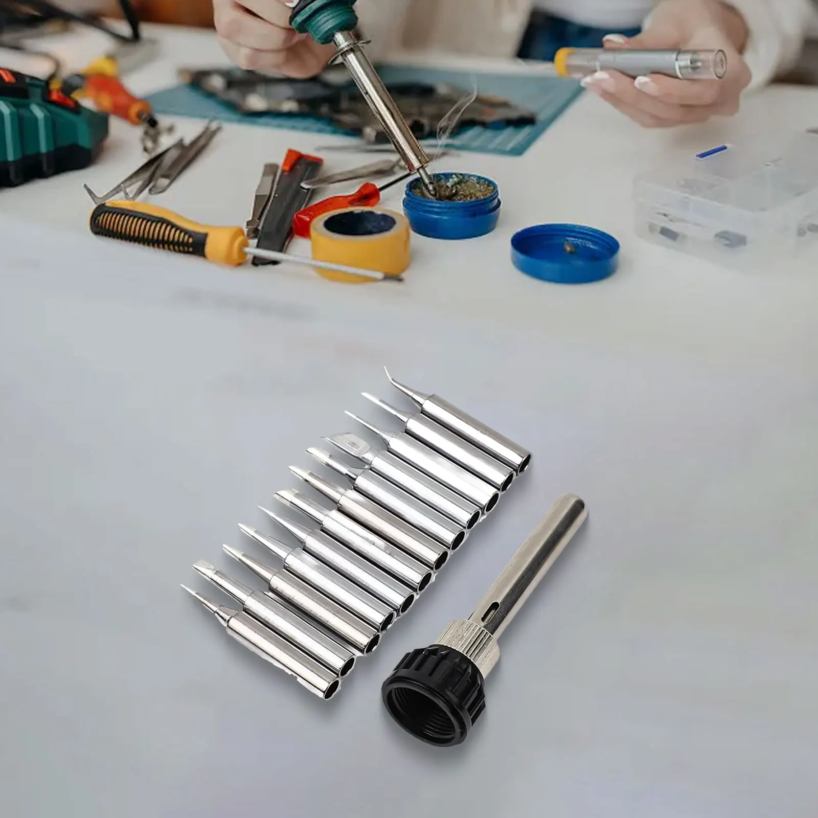 Complete 13pcs Soldering Iron Tips 900MT Set, Suitable for 907 933 926 937 928 941, Enhanced Heat Transfer Complete