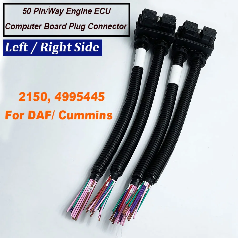 

4 Types 50 Pin/Way For Daf/Cummins 2150 4995445 4988820 Engine Computer Board ECU Plug Connector Replacement Wire Harness Cable