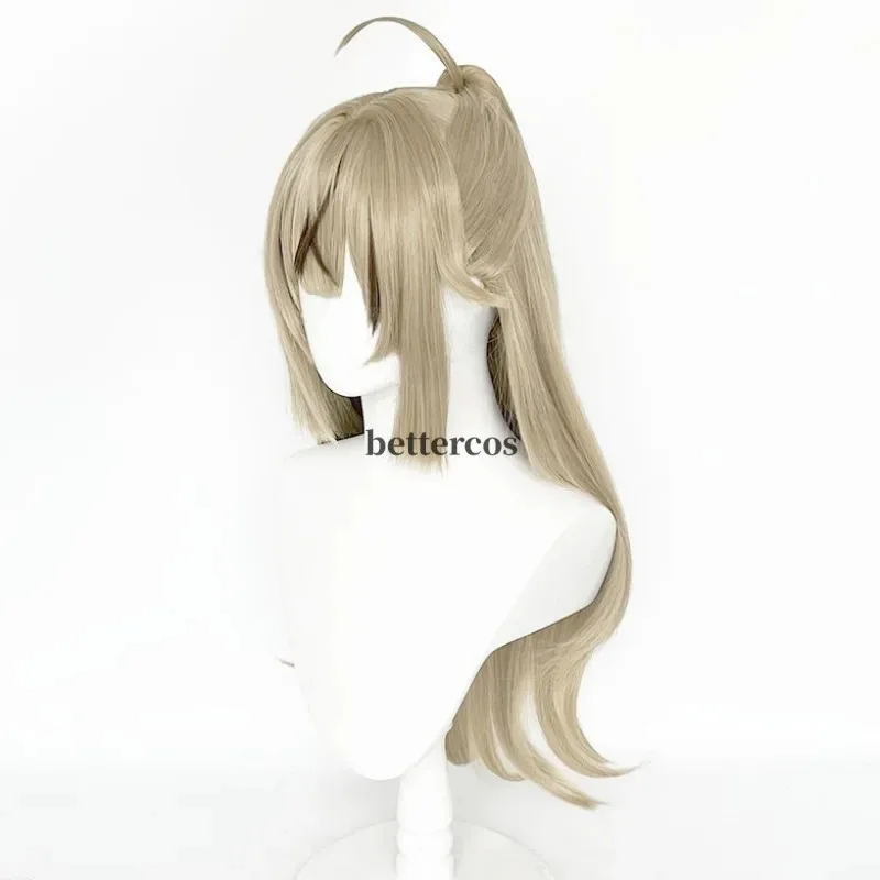 Peluca de Cosplay Kirara, peluca sintética resistente al calor de color marrón claro con cola de caballo, pelucas de Cosplay Kirara