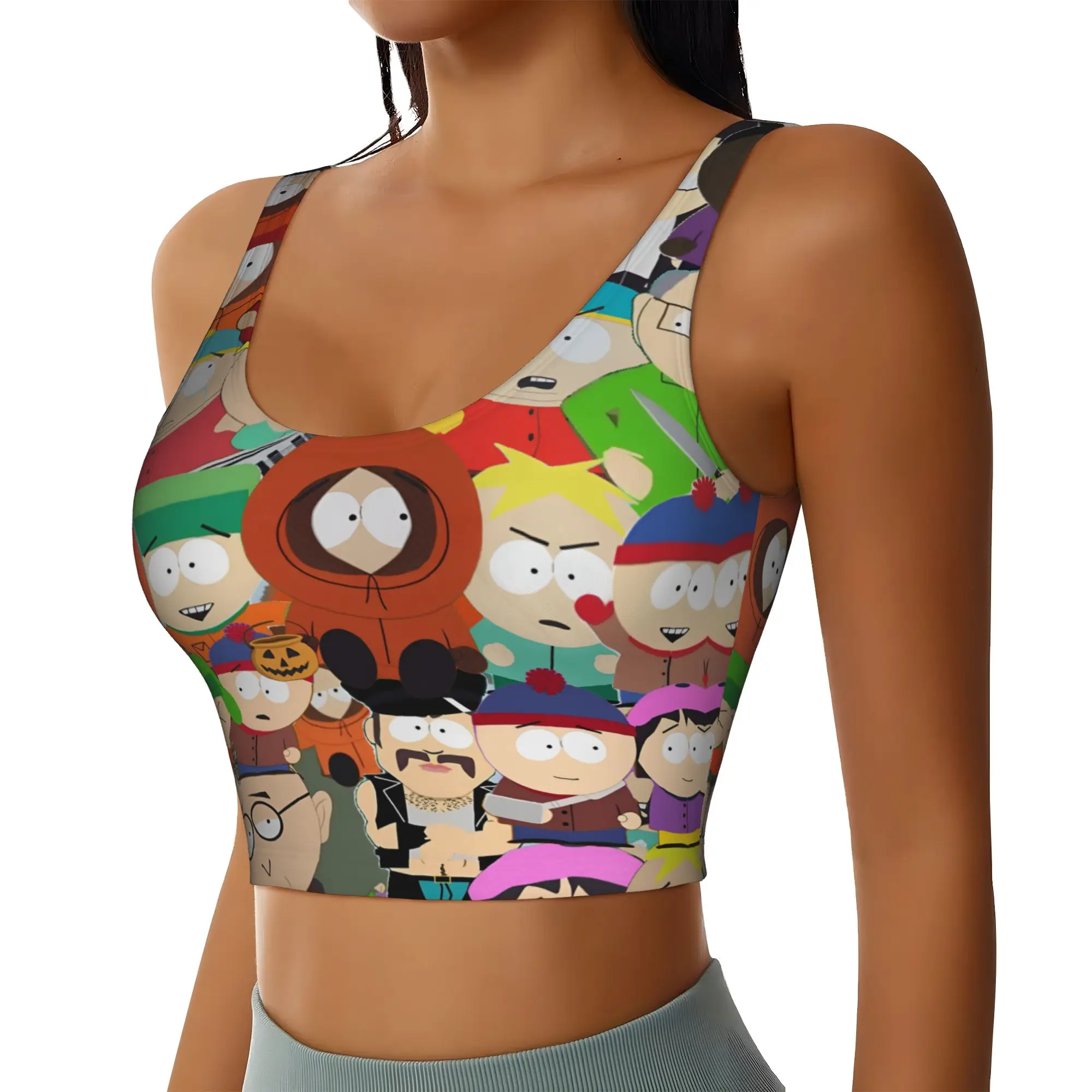 Custom E-Ericed Anime High Impact Sports Bras Women Kennyed Kyled Staned Seamless Workout Running Crop Tank Tops