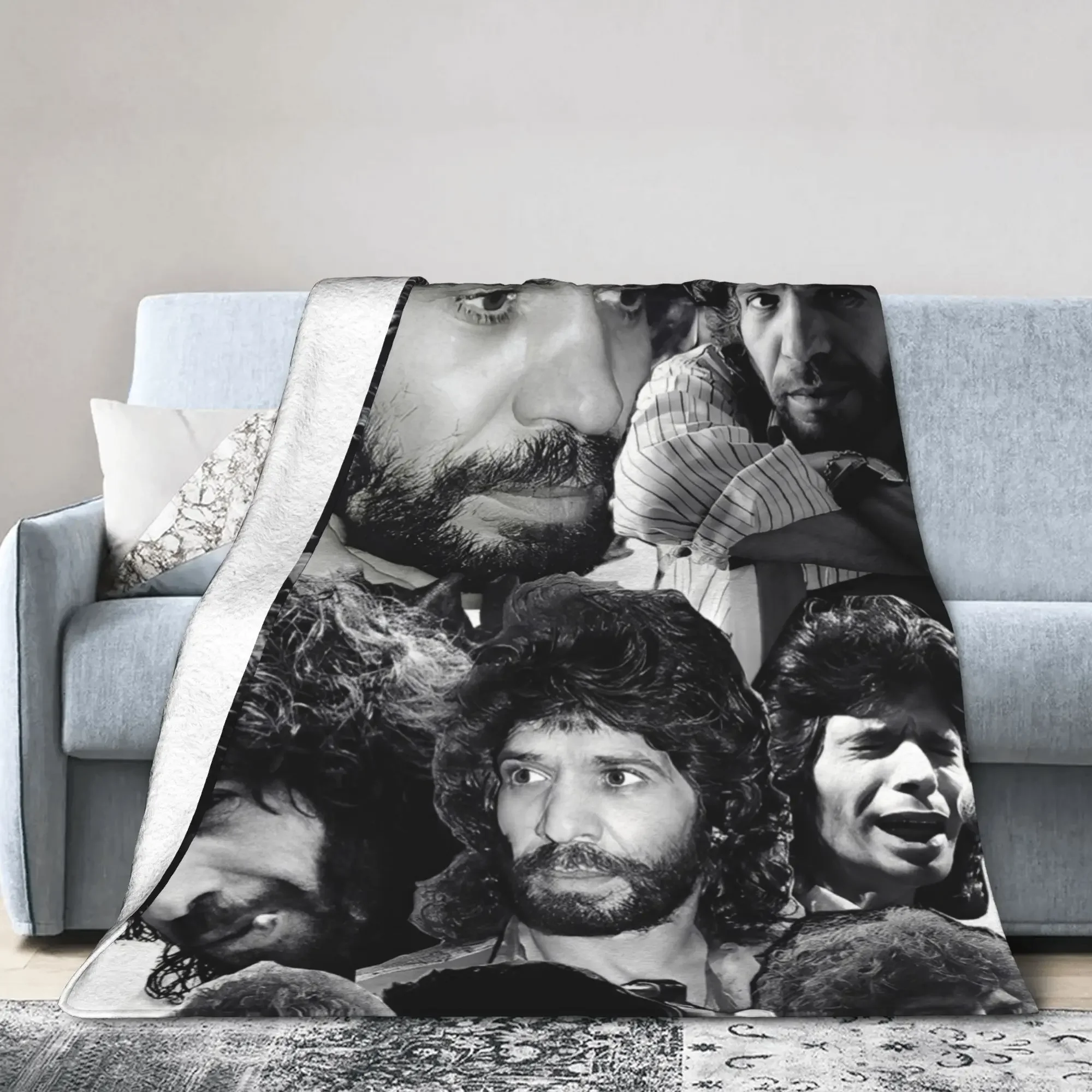 Camarons De La Isla, Manta de Lana con Diseño de Cantante de Flamenco, Música Rock, Divertida Manta Decorativa para Cama, Ligera