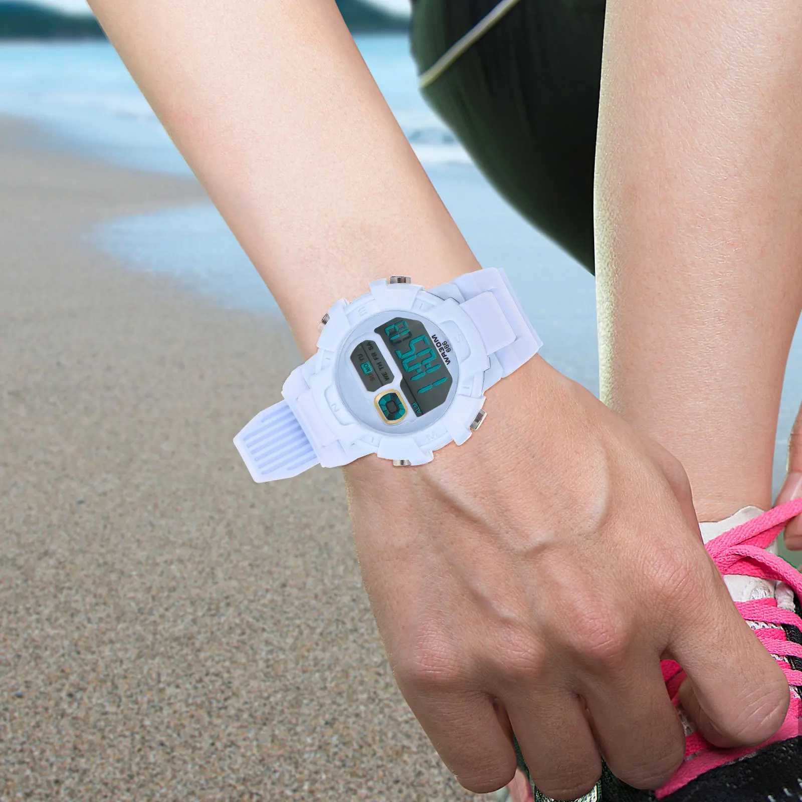 Digital Watch Waterproof Sports Electronic Wristwatch with Alarm Stopwatch Timer Luminous Calendar for Students