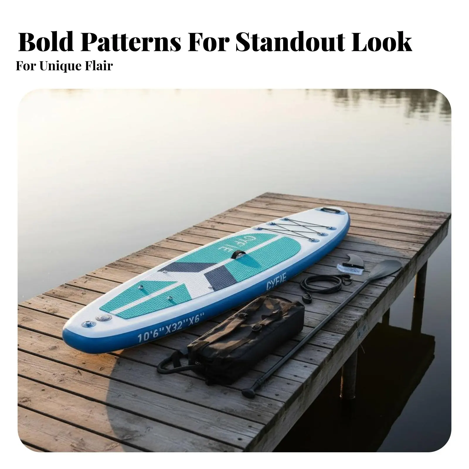 

Inflatable Upright Paddleboard Thickened Material Inflatable Upright Paddle Board Portable Paddleboard Non-Slip Deck for Beach