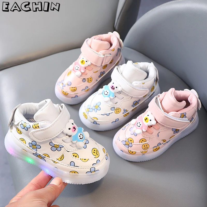 EACHIN Children Lighted Sneakers Baby Girls Spring Autumn New Walking Shoes Boys Fashion Sport Running Sneaker Kids Casual Flats