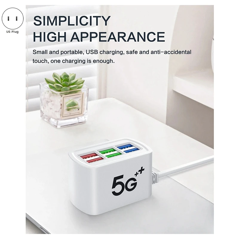 ABSQ-USB Power Streifen Telefon Ladegerät Adapter Multiport Kopf Buchse Wand Ladegerät Für Iphone Xiaomi Buchse HUB Splitter