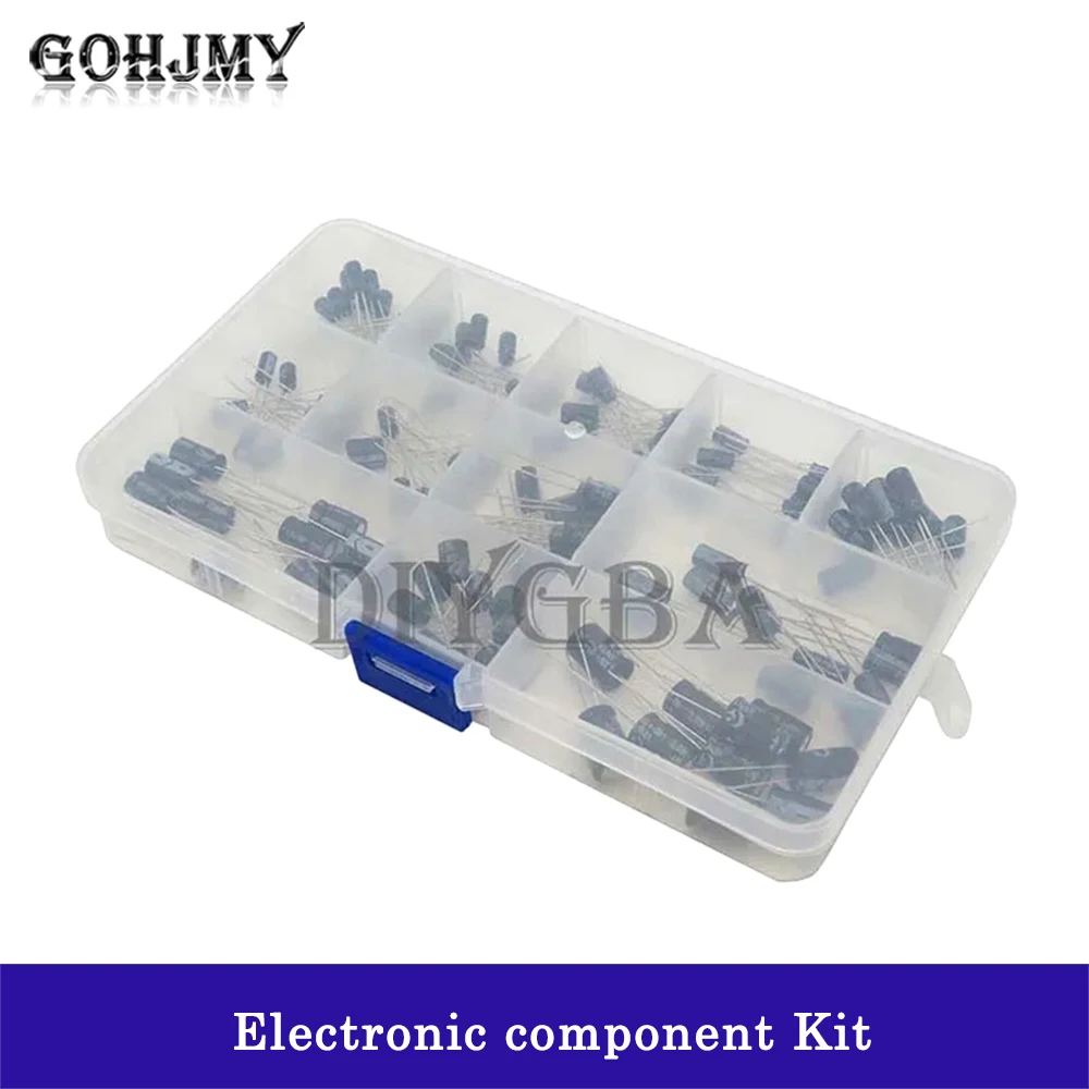 12Values 1uF-470uF Aluminum Electrolytic Capacitor Assortment Kit 16V-50V Electrolytic Capacitors Assortment Box Set 120PCS/LOT