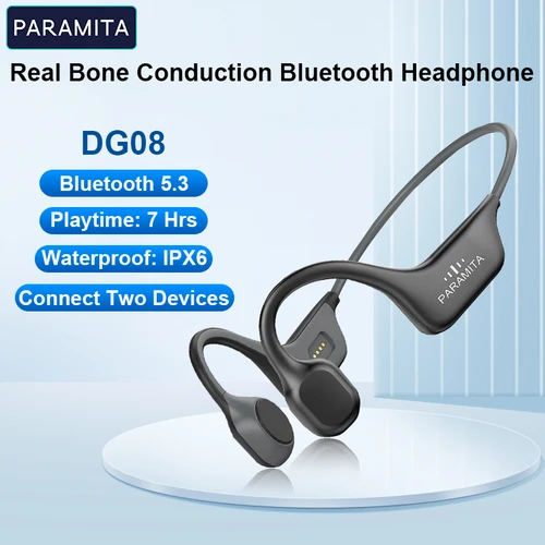 PARAMITA DG08 Auriculares de conducción Auriculares inalámbricos Bluetooth con micrófono BT 5.3 IPX7 impermeables para deporte correr entrenamientos conducción
