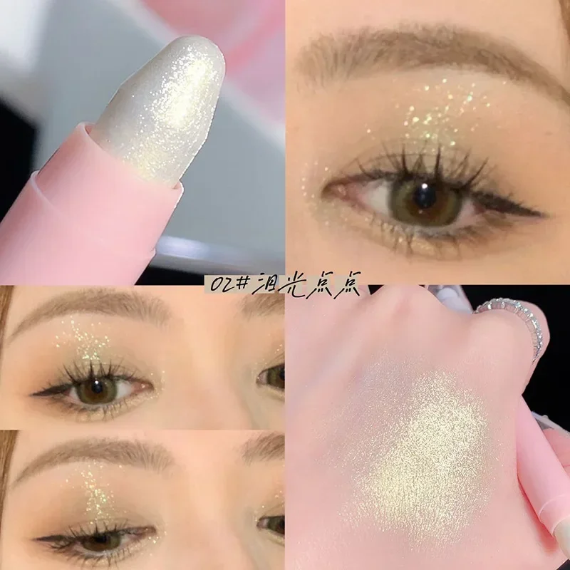 ZVEV Matte Glitter สีขาวโกหก Silkworm ปากกาเน้นข้อความกันน้ํา Pearlescent Shimmer อายแชโดว์อายไลเนอร์ดินสอแต่งหน้า