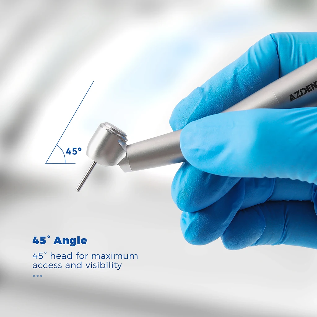 AZDENT Dental 45 ° Hochgeschwindigkeits-Handstück mit LED-Faseroptik aus Titan, passend für KAVO und NSK, mit Keramiklager und Druckknopf, Zahnmedizinisches Instrument – Detail 4