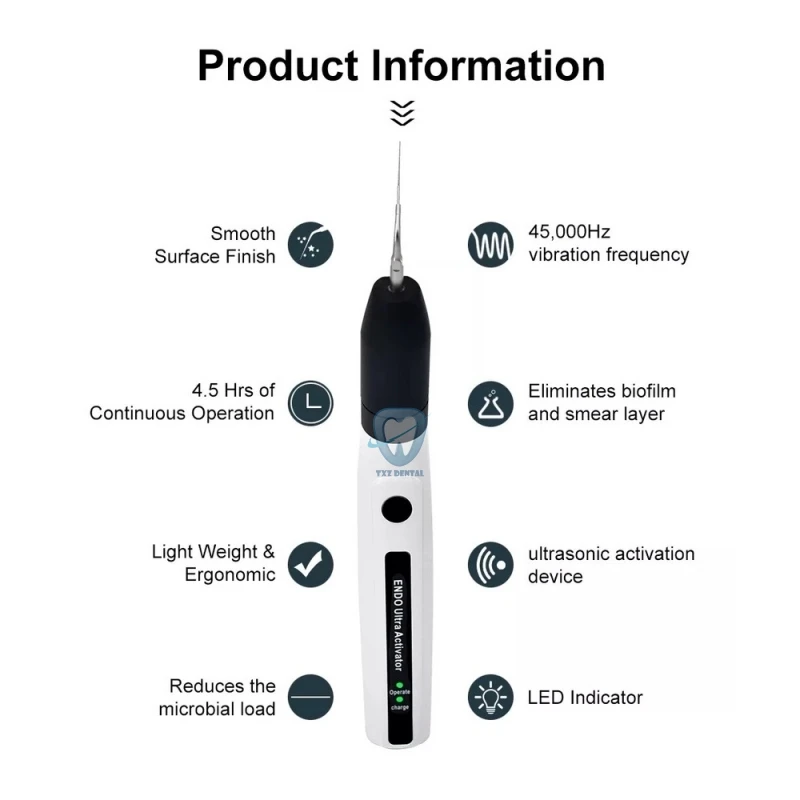 Dental Ultrasonic Activator With 6 Tips Sonic Wireless LED Endo Irrigator For Root Canal Treatment Dentistry Tools