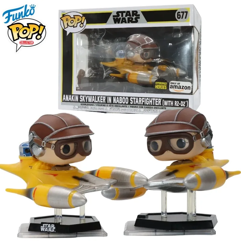 Funko Pop! Rides Super Deluxe: Anakin Skywalker en el Starfighter de Naboo (Con R2-D2) - Adornos Coleccionables de Héroes del Hiperespacio