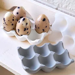 6-Compartment Egg Storage Tray Silicone Mold DIY Jewelry Display Plate Craft Making Plaster Resin Casting Molds Home Decor