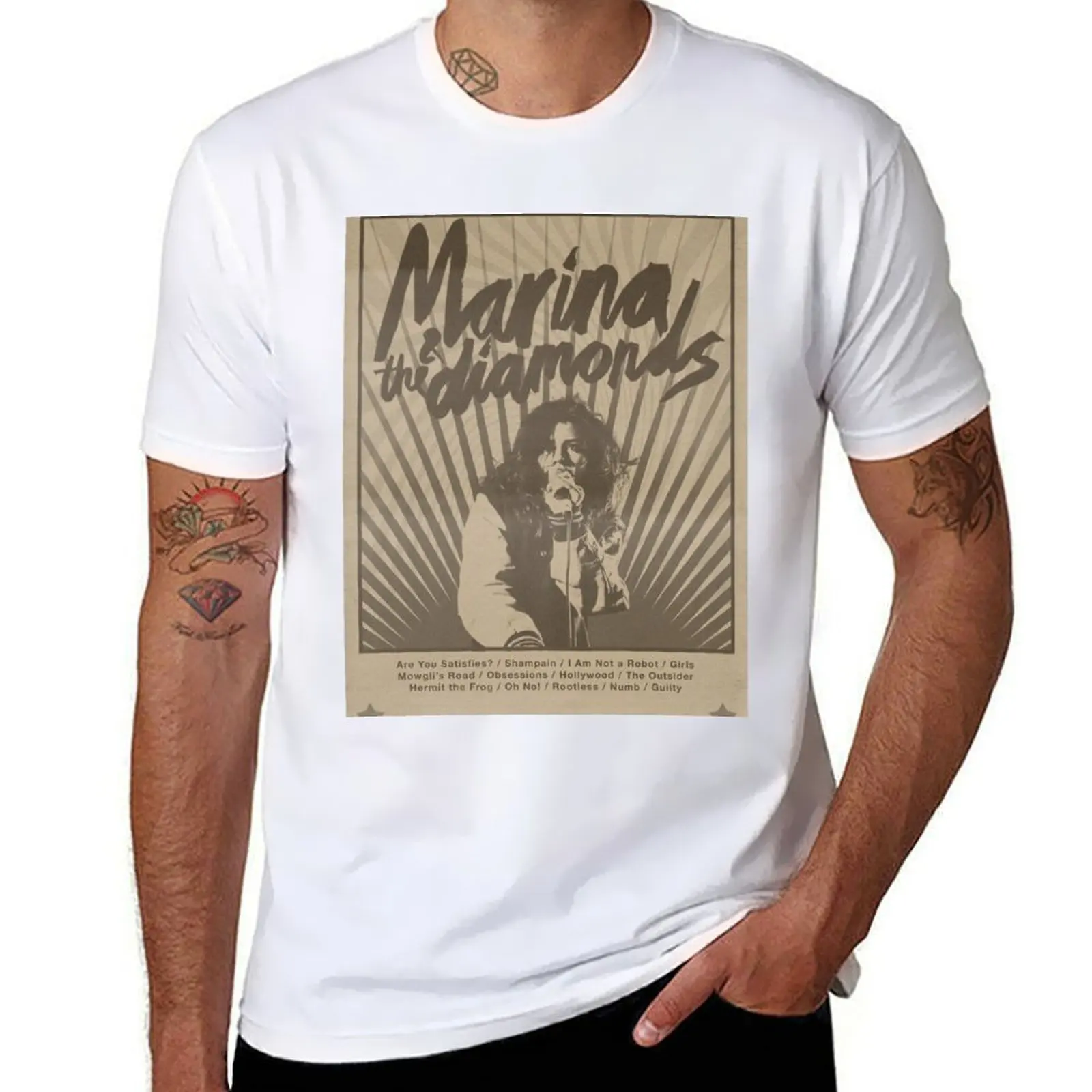 

Marina and The Diamonds The Family Jewels Album Concert T-Shirt man t shirt heavy cotton g man t shirts for men T-Shirt