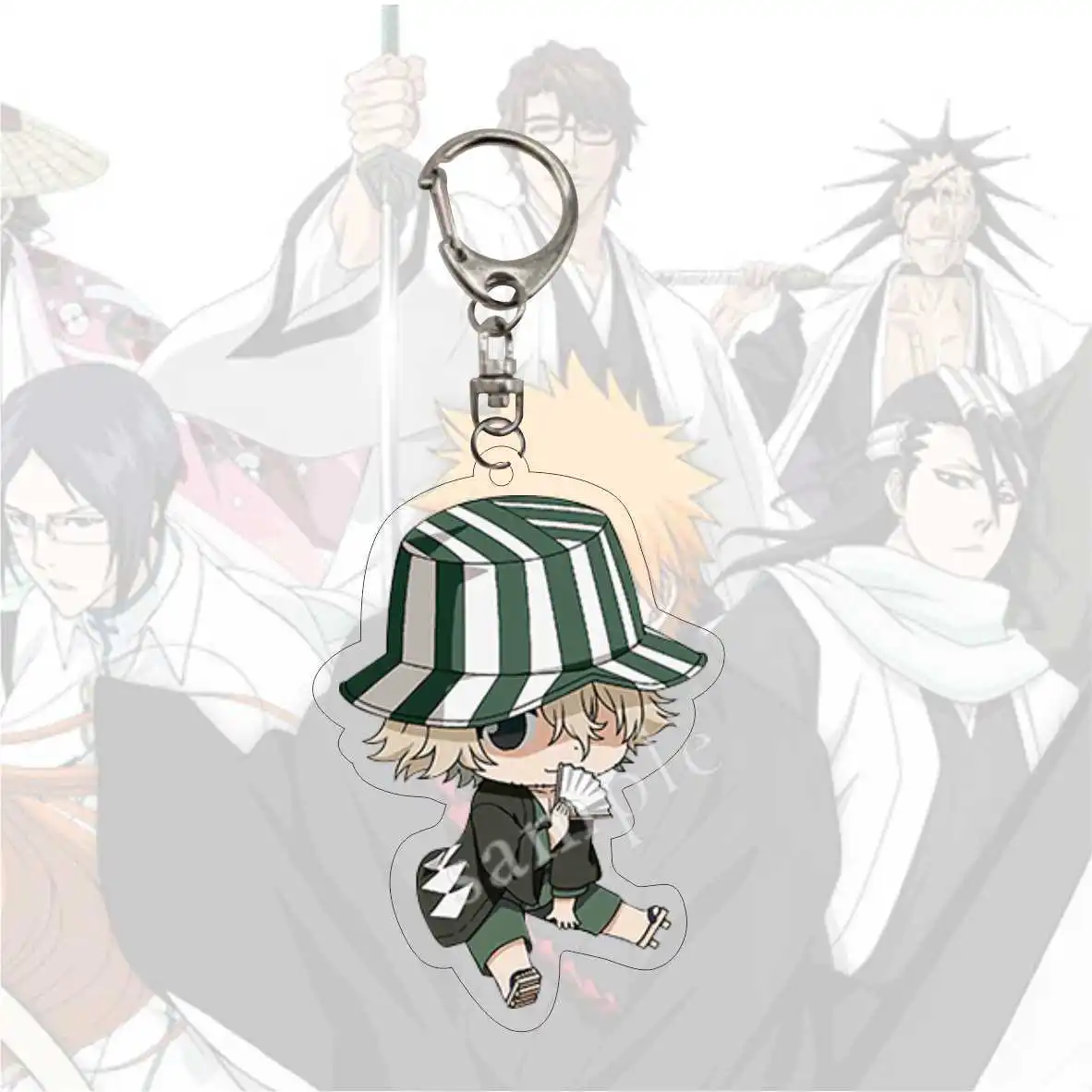 Original Anime Bleach Keychain  for women and men, acrylic keychain with a comical character, bag accessories, school pendants,