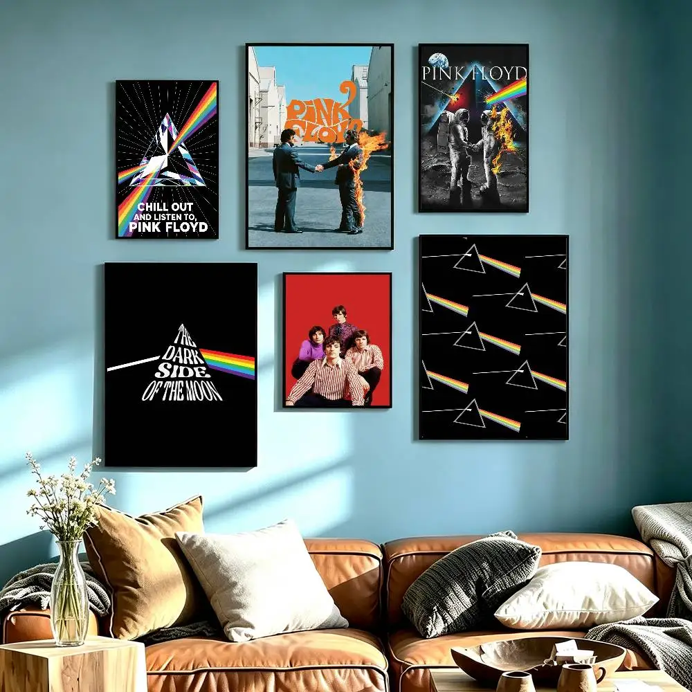 Rock Band P-Pink Floyd  Poster Waterproof Wall Art Sticker For Bar Living Room Vintage Decor High Quality Print Gift