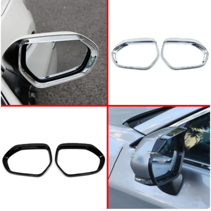 

For Toyota Avalon XX50 2019 2020 2021 2022 ABS Chrome Rear View Glass Mirror Trim Frame Rain Shield Sun Visor Shade Eyebrow