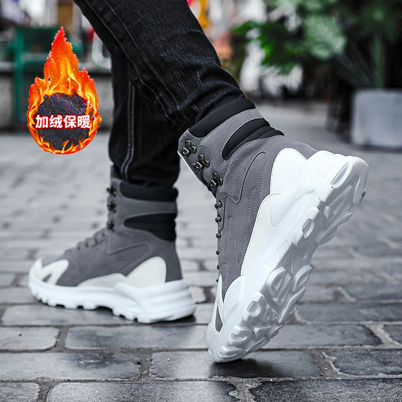 Botas de inverno térmicas impermeáveis masculinas – tênis de neve forrados de pelúcia antiderrapantes para clima frio