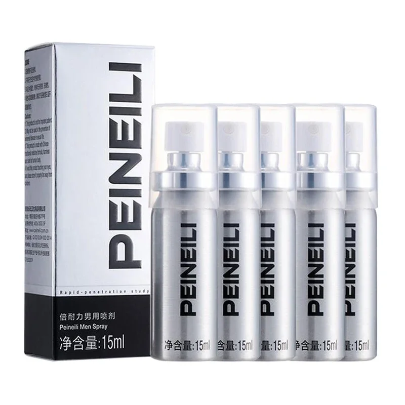 Peineili-pulverizador retardante sexual para hombres, 5 piezas, uso externo, eyaculación precoz, prolonga 60 minutos, aceite para agrandar el pene, más de 18