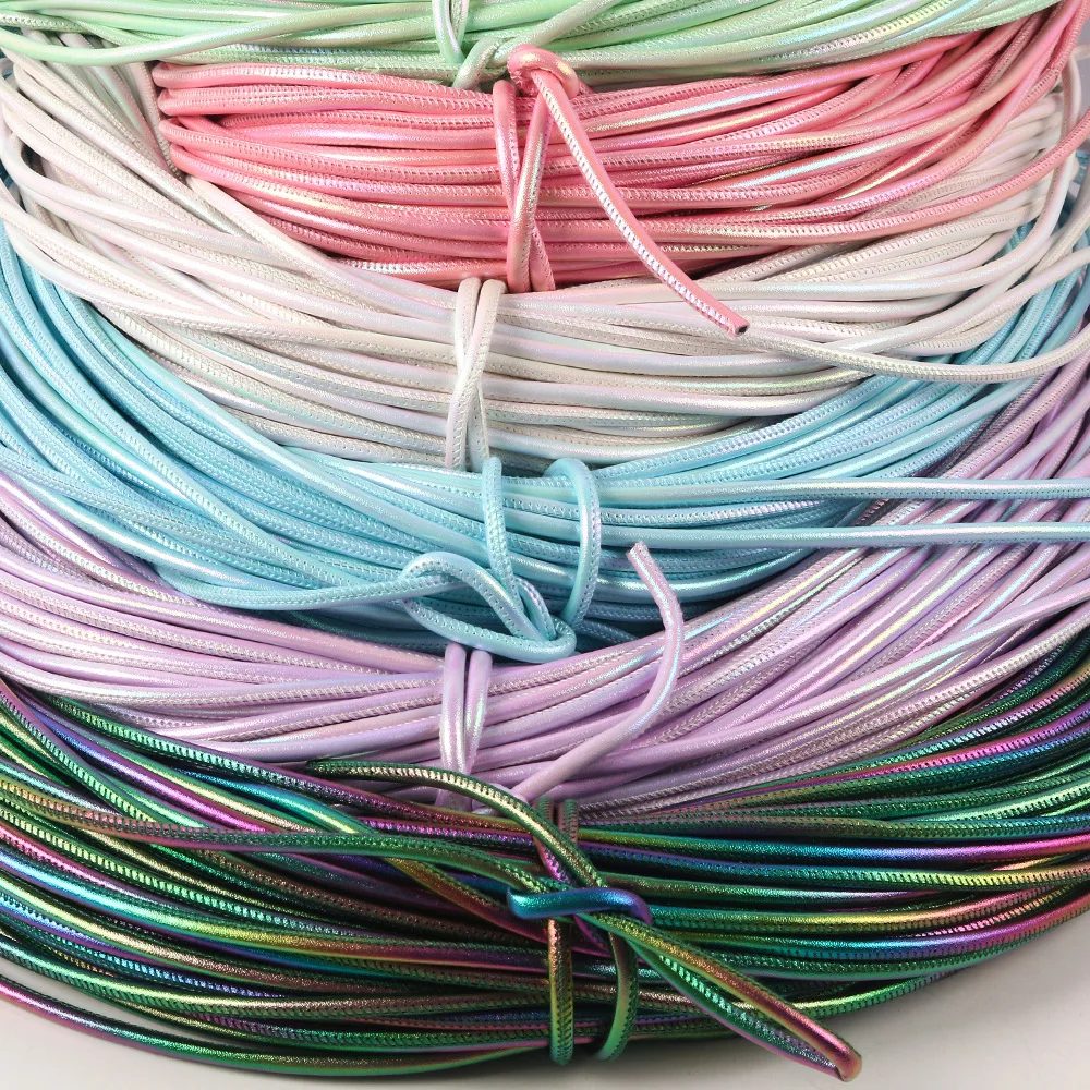 

2meters 5mm AB Colorful Faux PU Leather Strap Findings Leather Cord String Rope DIY Necklace Bracelet Making