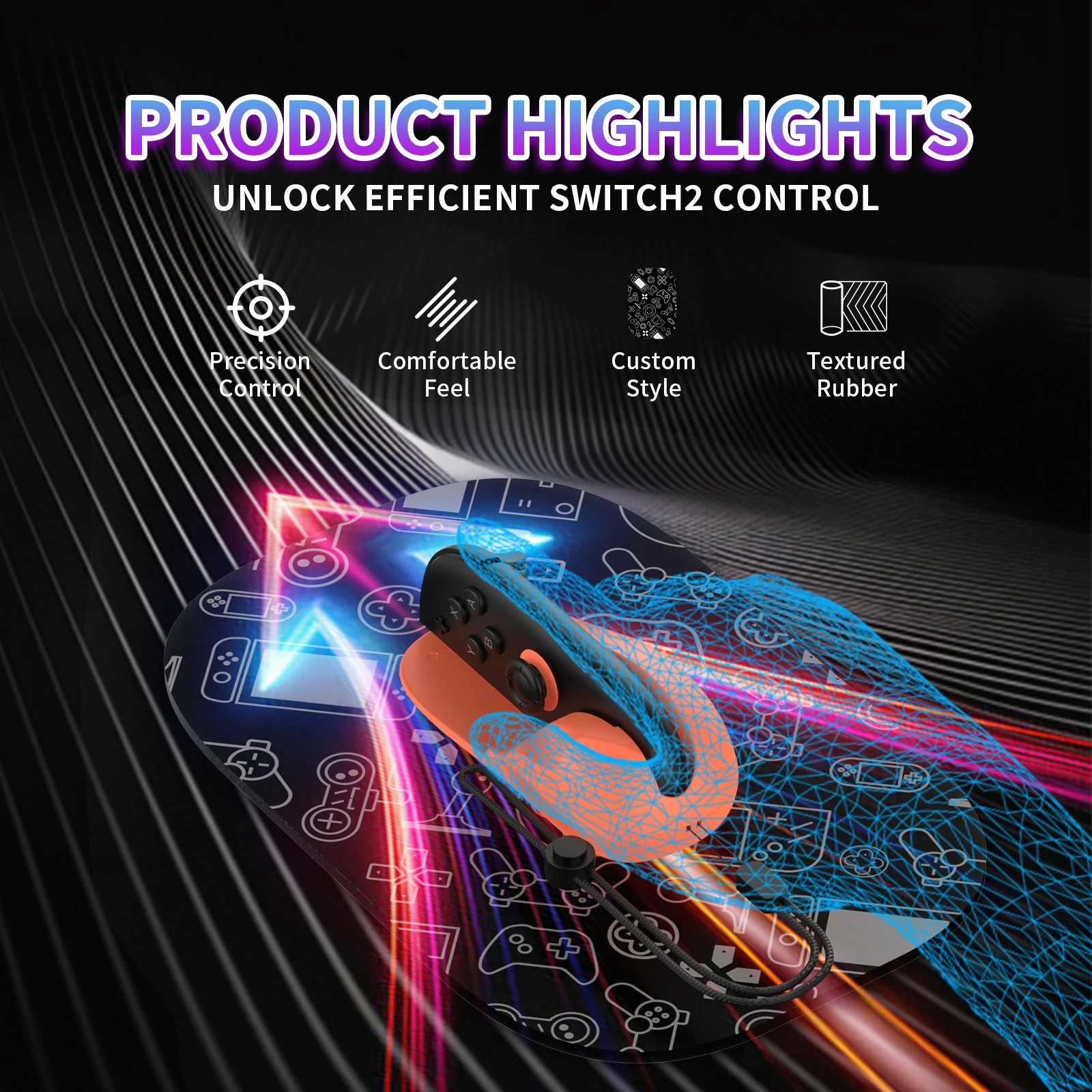Set Alas Mouse dan Mouse Portabel untuk Switch 2 Joy-Con Aksesori Gaming Pengendali Kecil Kiri dan Kanan