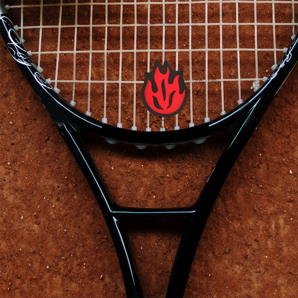 

4pcs Tennis Racket Vibration Dampener Silicone Flame Design Enhance Stability Control Performance