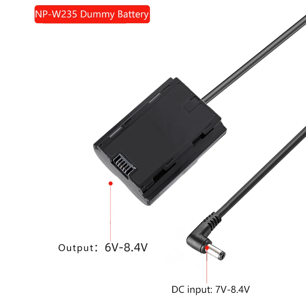 NP-W235 NPW235 Dummy Battery Fully Decoded With NP-F Adapter Plate Kit For Fujifilm X-T4, GFX 100S, X-T5, X-H2 Camera