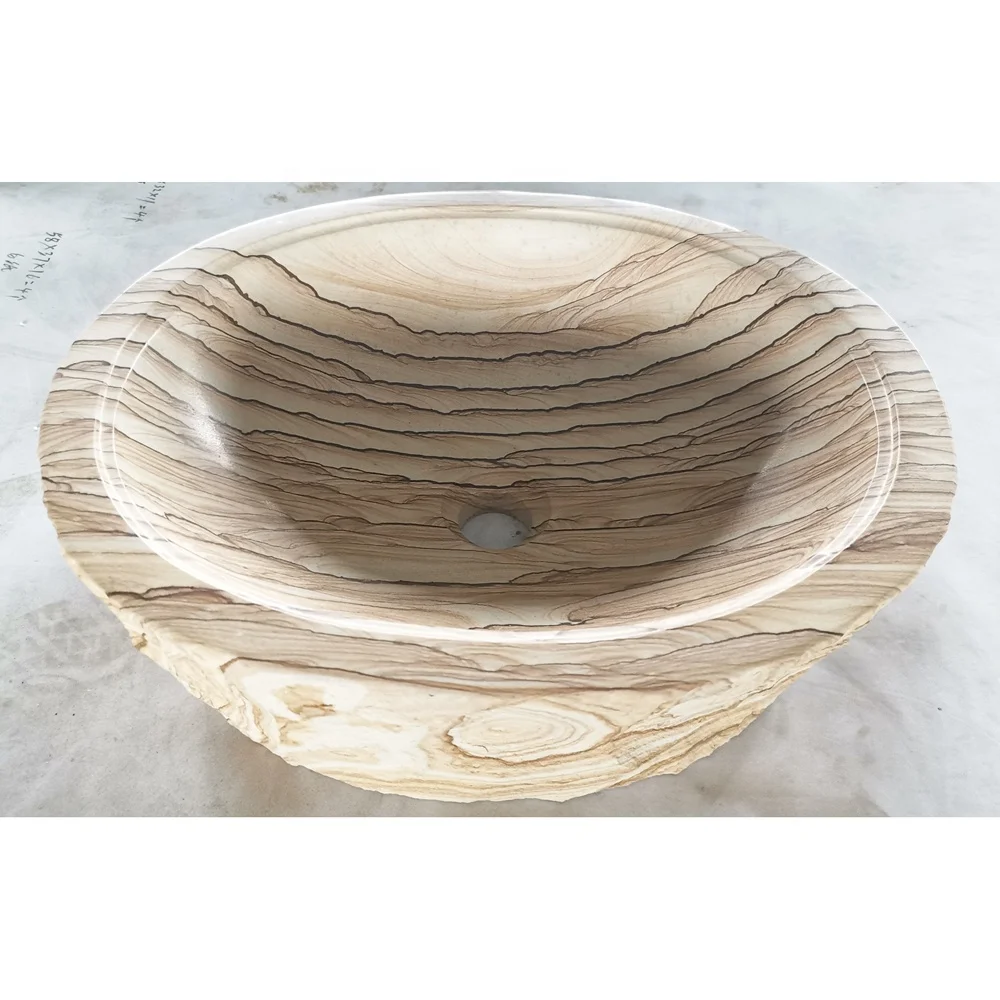 

Stone Sink Customized Wooden Vein Sandstone