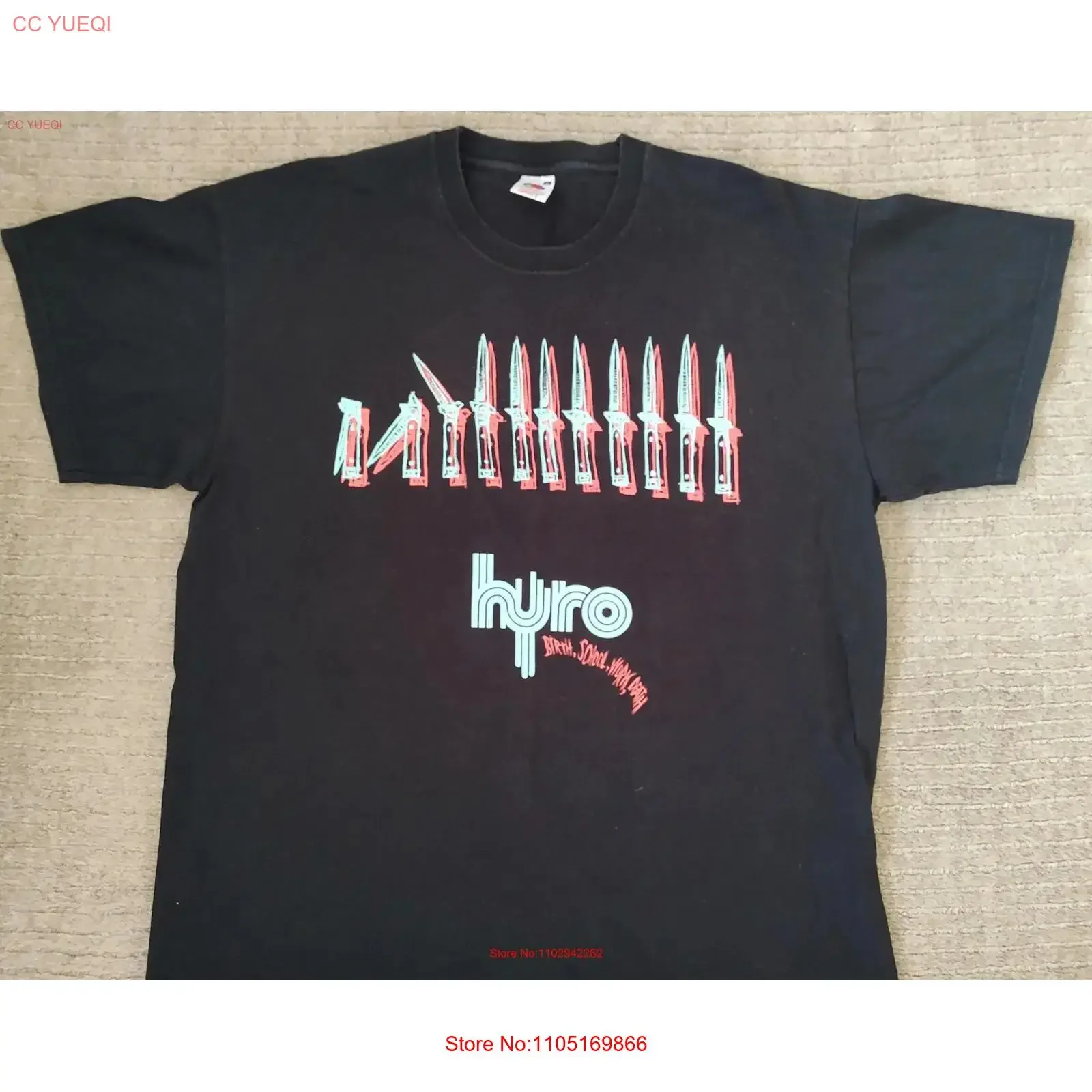 

Футболка Hyro Da Hero Birth School Work Death 2012, винтажная оригинальная винтажная стираная модная футболка с графикой, растянутая, универсальная