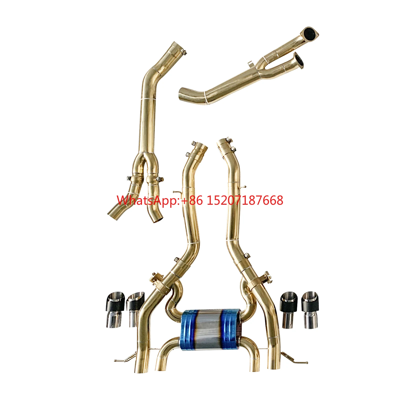 

Full Gold Titanium Alloy Catback Exhaust Pipes All-In-One Kit for 2021-2024 G80 M3 G82 M4 3.0T S55B30 With Customized Logo