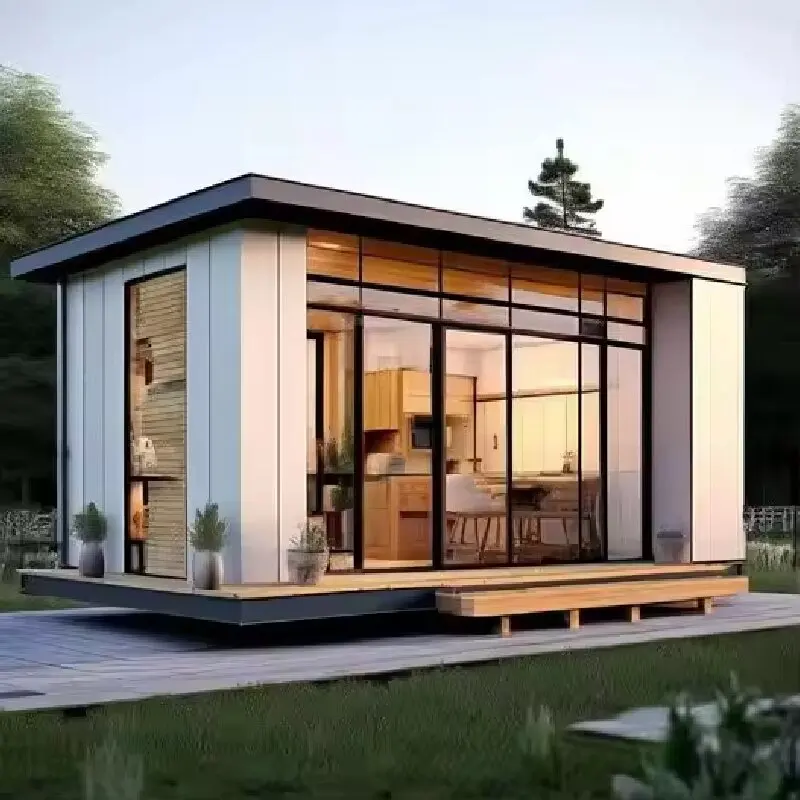 40FT Luxury Villa Expansion Container House Double-Wing Folding, Prefabricated Style Mobile Granny Flat