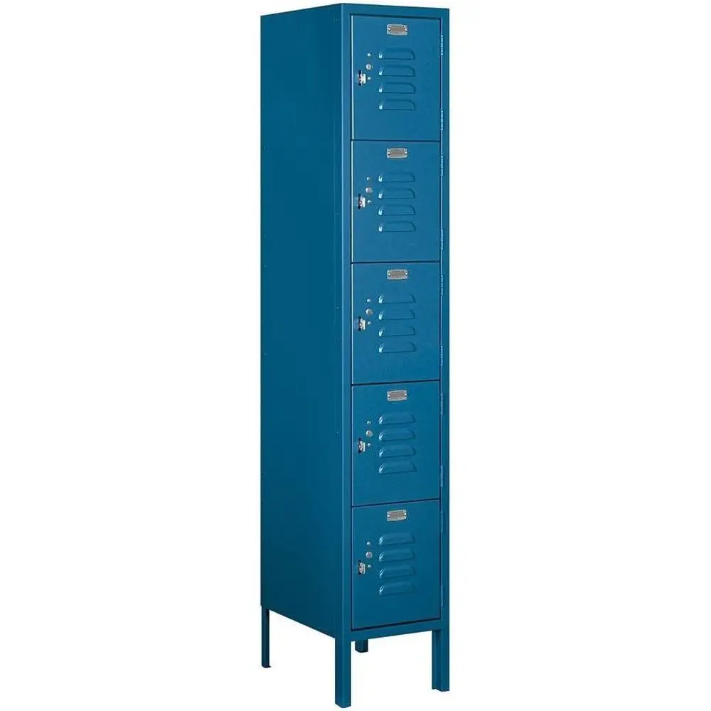 12-Inch Wide 5-Foot High 15-Inch Deep Metal Locker, Blue, Unassembled