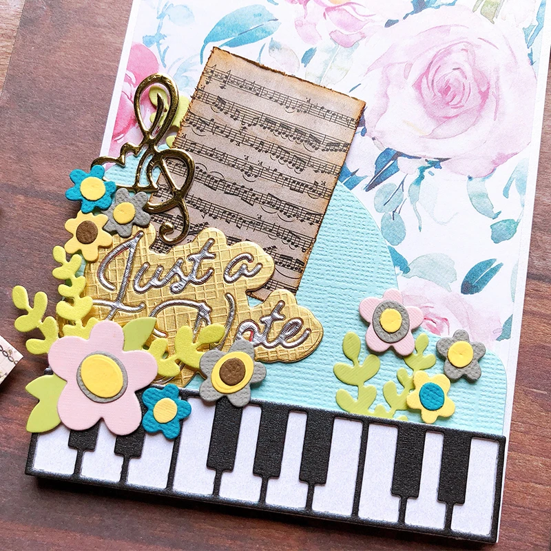 Panalisacraft Instrument Music Piano Cutting Dies Stencils DIY Scrapbooking/album Decorative Embossing DIY Paper Craft Cards