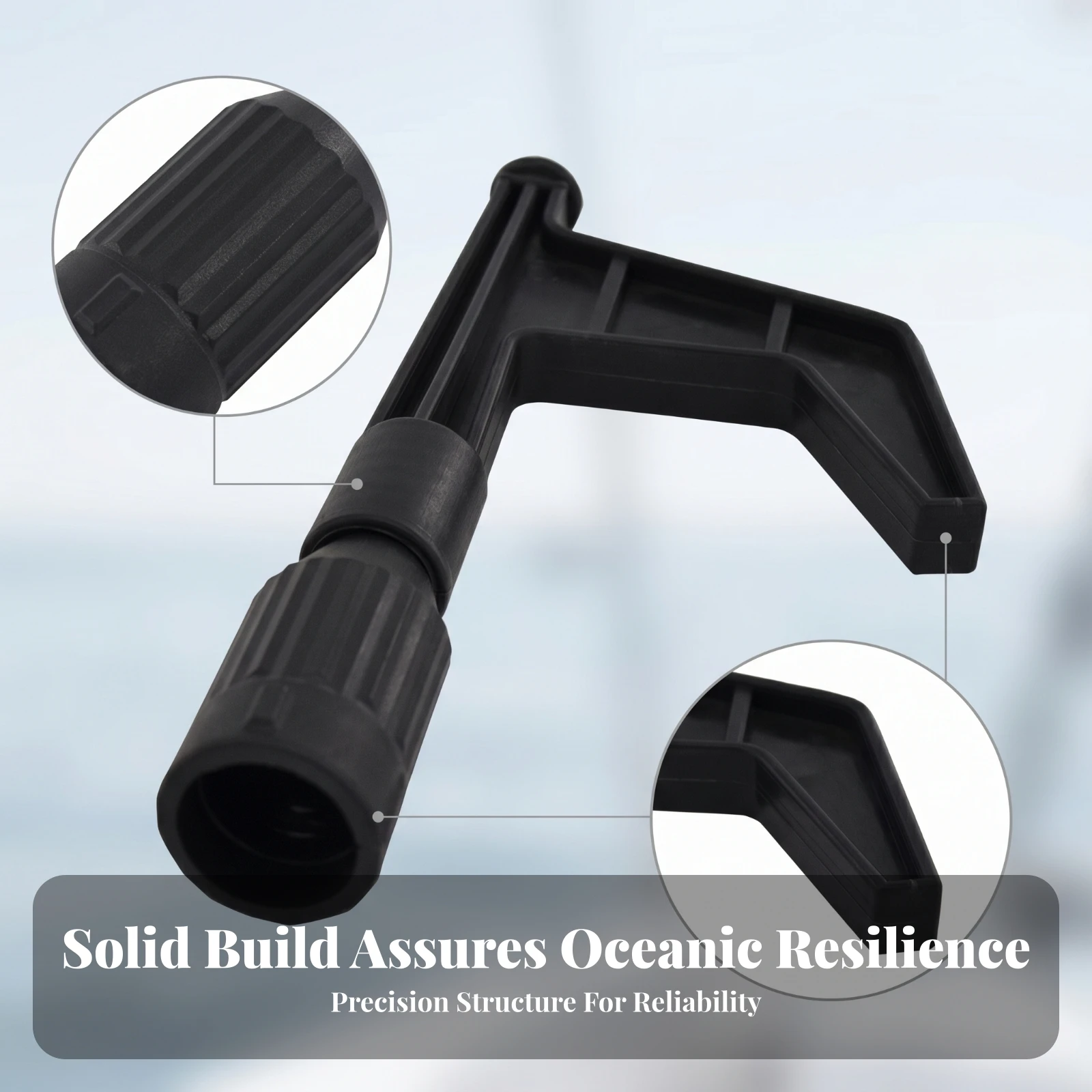 Sturdy Heavy-Duty Marine Hardware Matte Black Nylon Boat Hook Molded Boat Hook