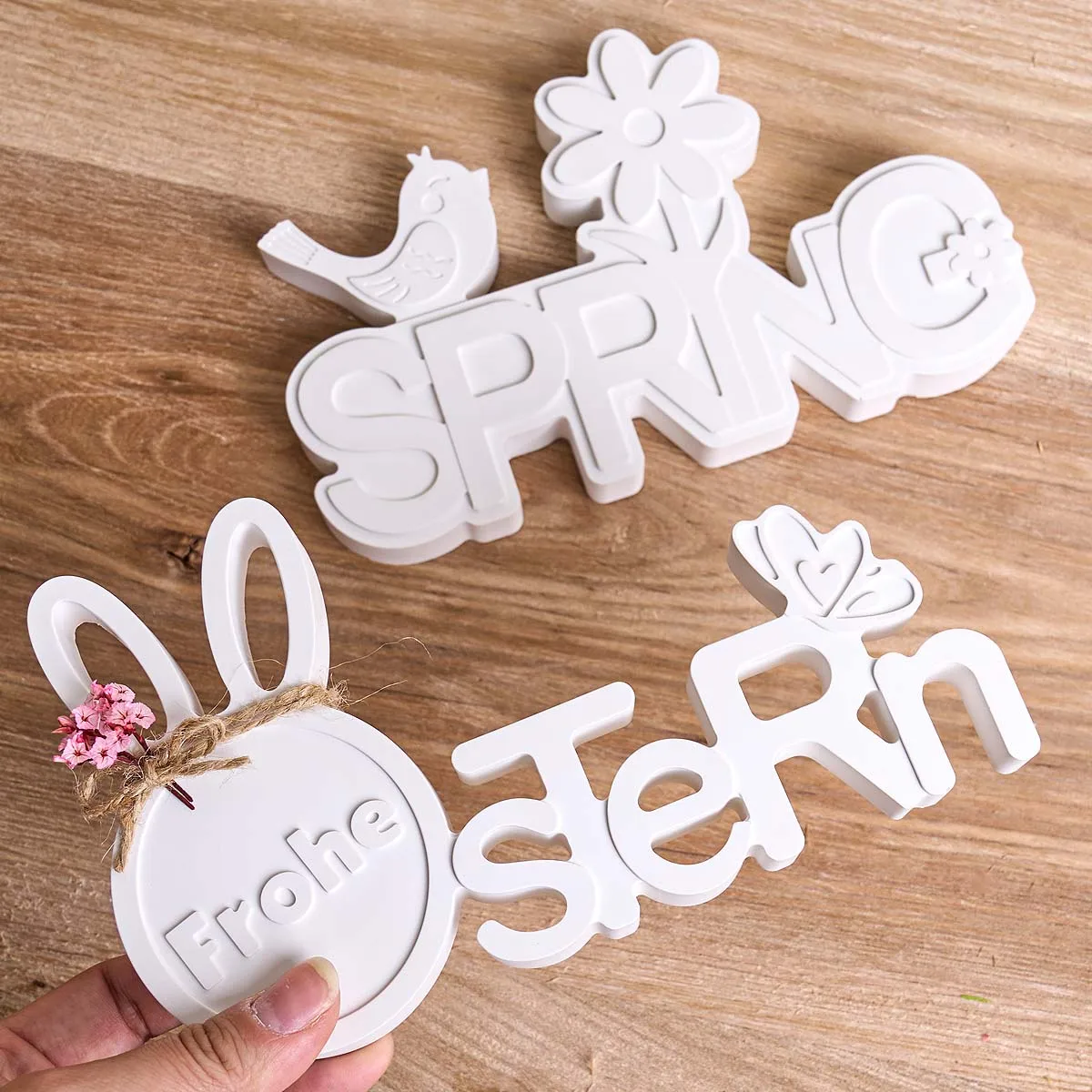 Ostern Küken Kaninchen Blume Buchstaben Ornament Form für DIY handgemachte Hase Gips Harz Handwerk Ton Silikon Formen festliche Home Deco