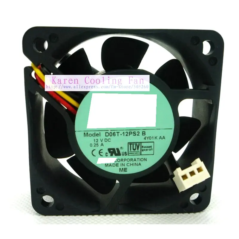 

6cm 6025 12v 0.25 D06T-12PS2 B Cooling fan D06T-12PS2B D06T-12PS2A