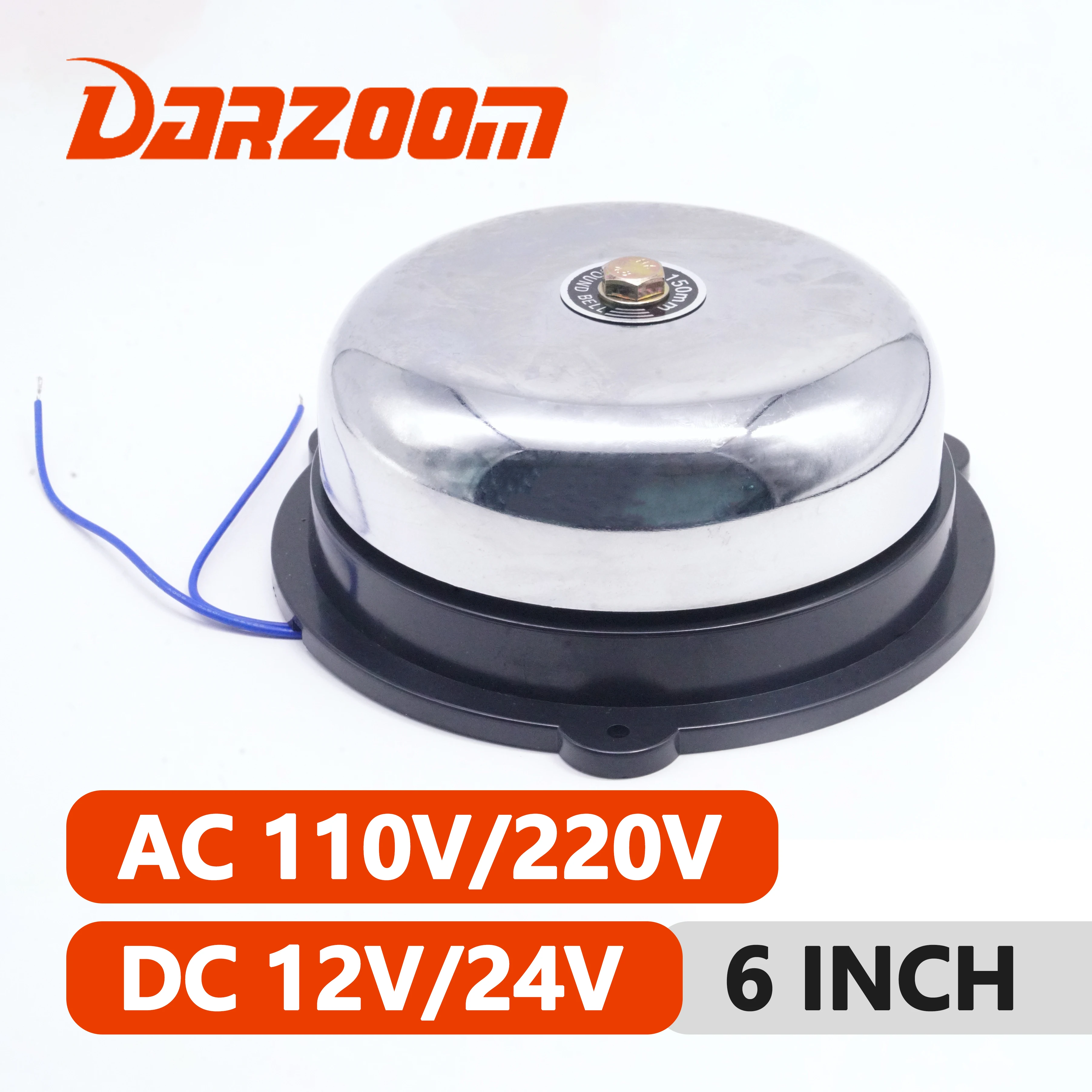 

Traditional high quality electric bell AC110V/220V DC12/24V call ringing 6-inch high decibel alarm bell school factory bell
