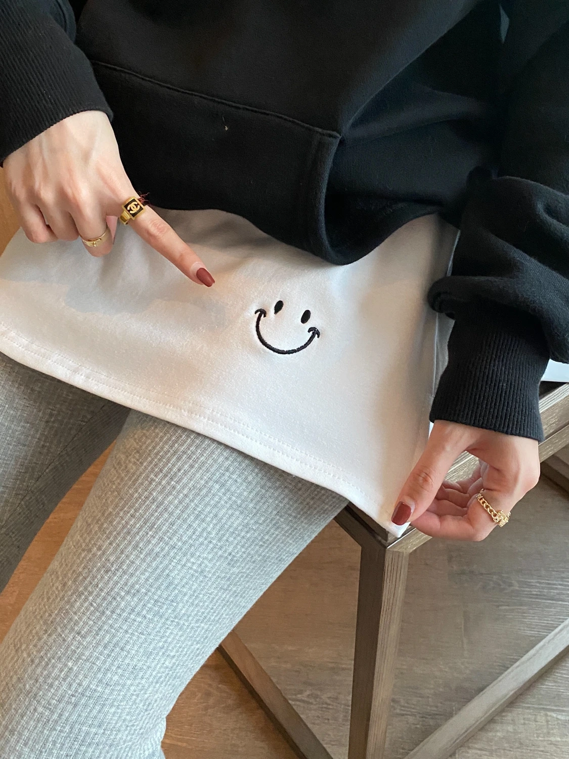 

plus Size High Waist Skirt with Sweatshirt Underlay Women's Fashion Layering Inner Wear Autumn Winter Thickened Short Skirt